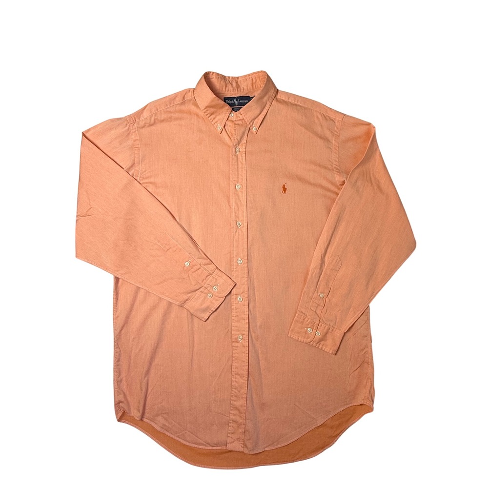 Vintage Polo Ralph Lauren Yarmouth Shirt Mens 16 32/33 Peach Oxford Button Down